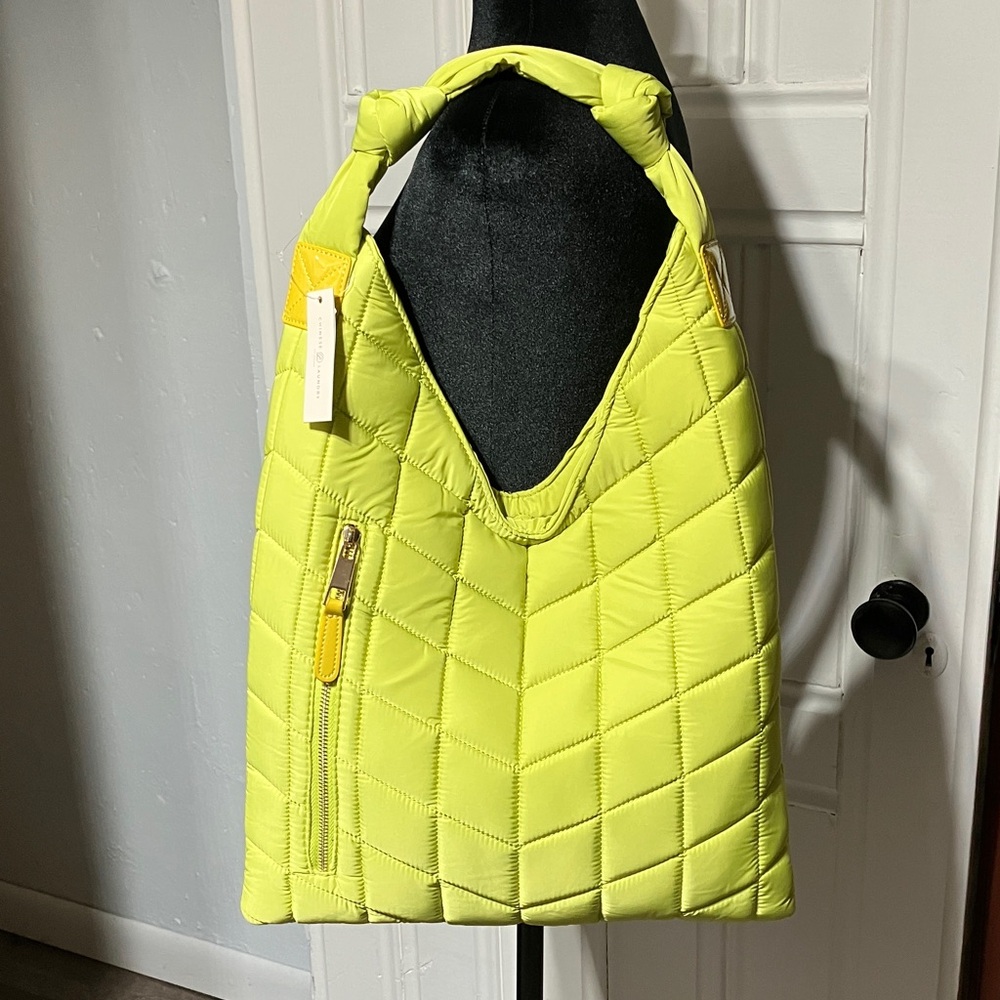 Chinese Laundry Quilted Shoulder/Tote Bag Chartreuse